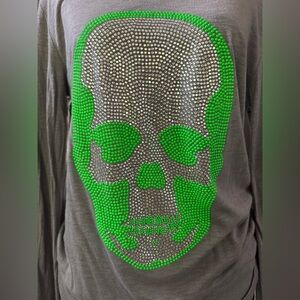 Gray Crystal Skull  XL Top